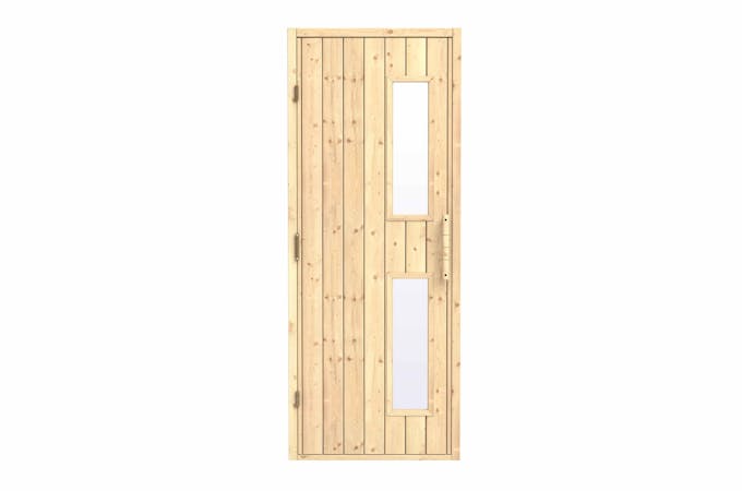 Bastudörr – Trä, klart glas, 7 x 20