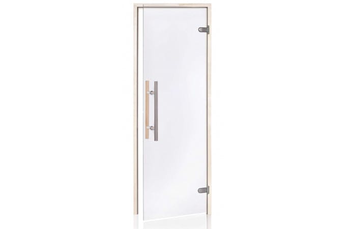 Badstudør Scan Light Premium – Klart glass med dørkarm i osp 6 x 19 
