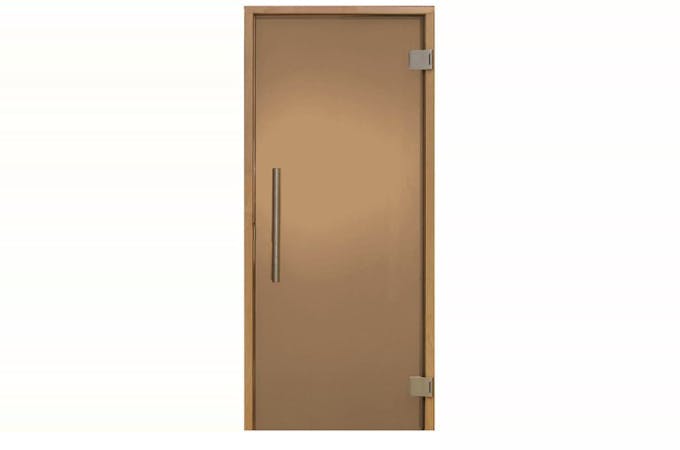 Badstudør Premium – Matt bronsefarget glass, Ospkarm, 7 x 20