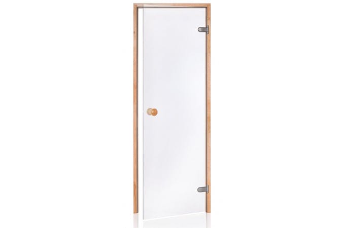 Badstudør Scan – Klart glass med dørkarm i osp 8 x 21