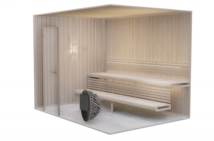 Badsturom 6 kvm - Benker og panel i osp