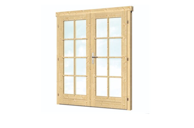 Dubbele deuren 159 x 188 cm met grote ramen